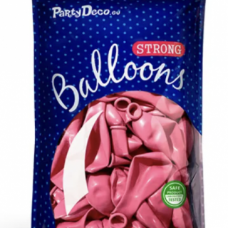 Balónky "Strong ballons" 30cm, metalická teplá růžová