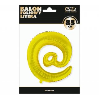 Fóliový balón symbol @ (zavináč) - zlatá barva, velikost 85cm (zn. Godan)