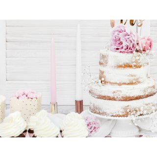 Svíčka kónická, bílá matná, délka 24cm (zn. PartyDeco)