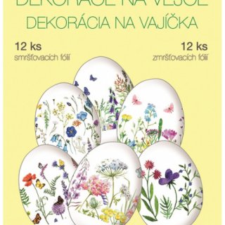 Smršťovací dekorace na vejce 12 ks, jemné květin