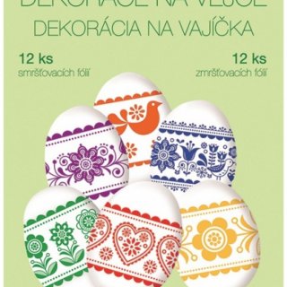 Smršťovací dekorace na vejce 12 ks, tradiční vzory