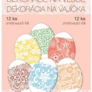 Smršťovací dekorace na vejce 12 ks, jemné květiny