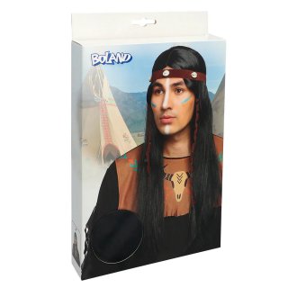 Paruka Indián s peříčkem a čelenkou (zn. BOLAND)