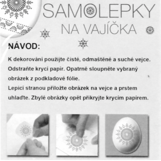Velikonoční samolepky na vajíčka ČERVENO-BÍLÉ