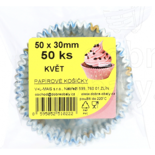 Cukrářské košíčky na muffiny KVĚTINA 50x30 mm, 50 ks