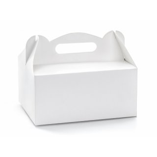 Krabice na výslužku - bílá, rozměr 19x14x9cm - set 10ks (zn. PartyDeco)