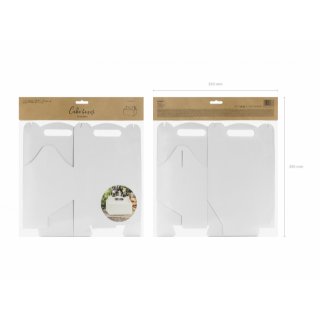 Krabice na výslužku - bílá, rozměr 19x14x9cm - set 10ks (zn. PartyDeco)