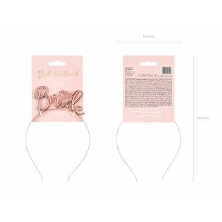 Kovová čelenka BRIDE - rosegold barva (zn. PartyDeco)