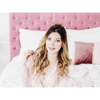 Kovová čelenka BRIDE - rosegold barva (zn. PartyDeco)