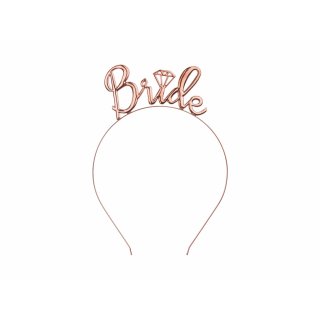 Kovová čelenka BRIDE - rosegold barva (zn. PartyDeco)