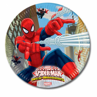 Papírové talířky Spiderman Ultimate - Web warriors / v2, 23cm, set 8ks