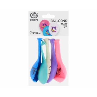 Latexové balónky Jednorožci / Unicorn, mix barev, set 5ks (zn. Godan)