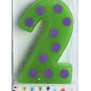 SVÍČKA ČÍSLICE "2", ZAPICHOVACÍ, 3X4,5X0,9CM