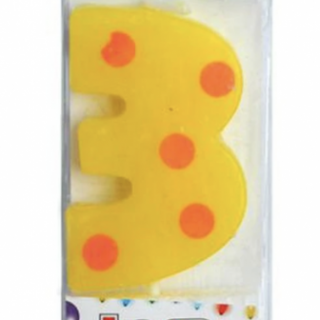SVÍČKA ČÍSLICE "3", ZAPICHOVACÍ, 3X4,5X0,9CM