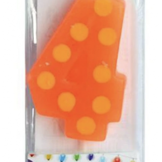 SVÍČKA ČÍSLICE "4", ZAPICHOVACÍ, 3X4,5X0,9CM