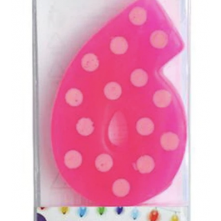 SVÍČKA ČÍSLICE "6", ZAPICHOVACÍ, 3X4,5X0,9CM