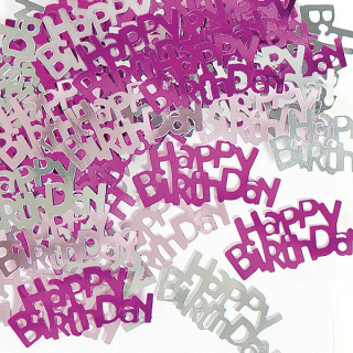 Konfety Happy Birthday, růžový mix, 14g (zn. UNIQUE)