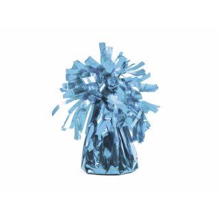 Těžítko na balónky - fóliové třásňovité, světle modrá barva, 150g (zn. PartyDeco)
