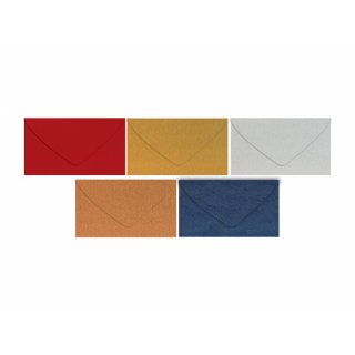 Dopisní obálka metallic 120g DL 110x220mm - mix barev