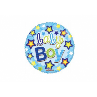 Fóliový balónek Kruh - Hvězdičky Baby Boy 46cm