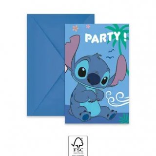 Pozvánky a obálky EKO - Stitch & Angel 6ks