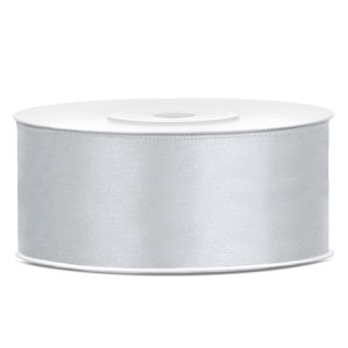 Stuha saténová, stříbrná, 2.5cm/25m (zn. PartyDeco)