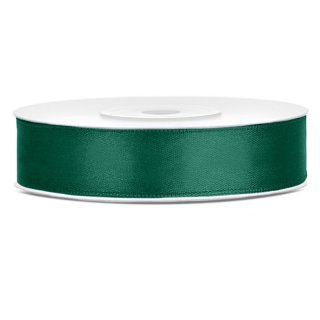 Saténová stuha, tmavě zelená, 1.2cm/25m (zn. PartyDeco)