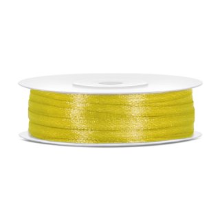 Stuha saténová, tmavě žlutá, 0.3cm/50m (zn. PartyDeco)