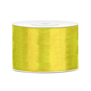 Stuha saténová, tmavě žlutá, 5cm/25m (zn. PartyDeco)