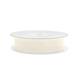 Stuha šifónová, krémová, 1.2cm/25m (zn. PartyDeco)