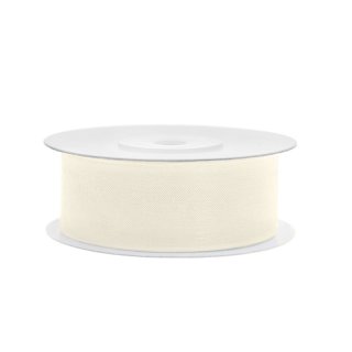 Stuha šifónová, krémová, 2.5cm/25m (zn. PartyDeco)