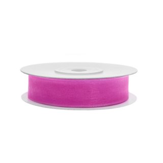 Stuha šifónová, růžová, 1.2cm/25m (zn. PartyDeco)