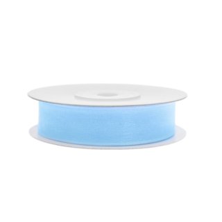 Stuha šifónová, světle modrá, 1.2cm/25m (zn. PartyDeco)
