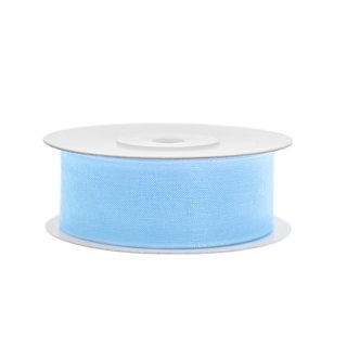 Stuha šifónová, světle modrá, 2.5cm/25m (zn. PartyDeco)