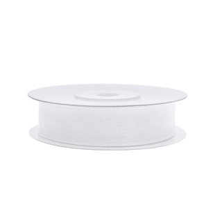 Stuha šifónová, bílá, 1.2cm/25m (zn. PartyDeco)