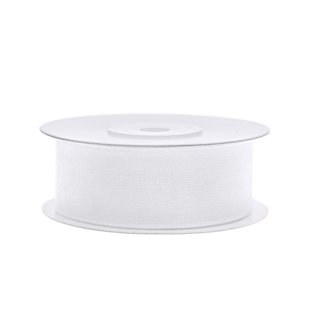 Stuha šifónová, bílá, 2.5cm/25m (zn. PartyDeco)