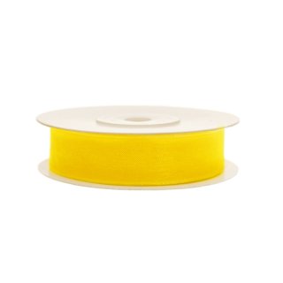 Stuha šifónová, žlutá, 1.2cm/25m (zn. PartyDeco)