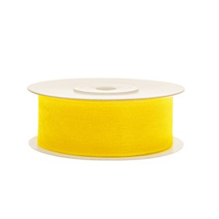 Stuha šifónová, žlutá, 2.5cm/25m (zn. PartyDeco)