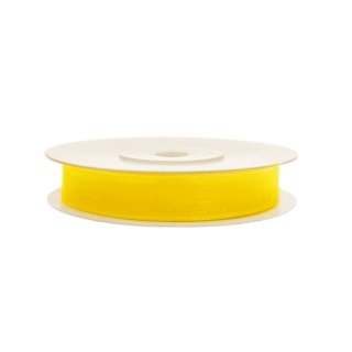 Stuha šifónová, žlutá, 0.6cm/25m (zn. PartyDeco)