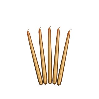 Svíčka metalická, zlatá, 24 cm