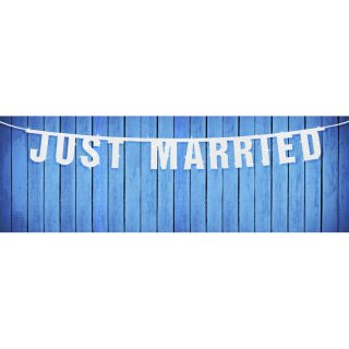 Baner "Just married", bílý