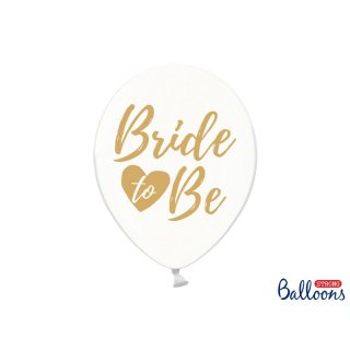 Balónek "Bride to be", průhledný se zlatým nápisem