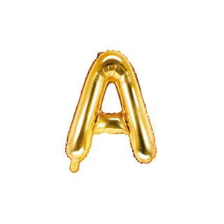 Fóliový balónek, písmeno "A", zlatý (zn. PartyDeco)