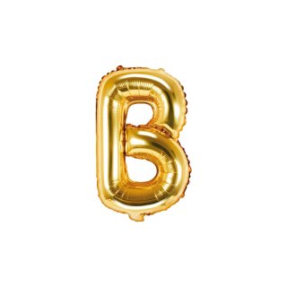 Fóliový balonek, písmeno "B", zlatý (zn. PartyDeco)