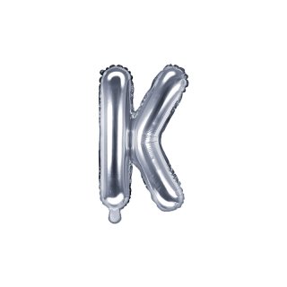 Foliový balonek, písmeno "K", stříbrný