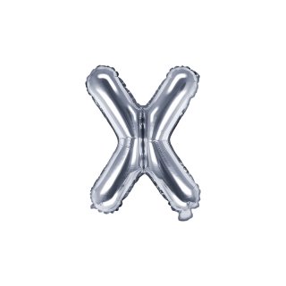 Foliový balonek, písmeno "X", stříbrný