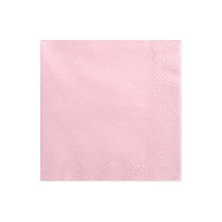 Ubrousky třívrstvé, světle růžové, 33*33 cm (zn. PartyDeco)