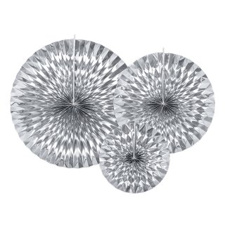 Dekorativní rozety 3ks - stříbrné