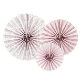 Dekorativní rozety 3ks - světle růžové