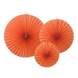 Dekorativní rozety 3ks - tmavě oranžové